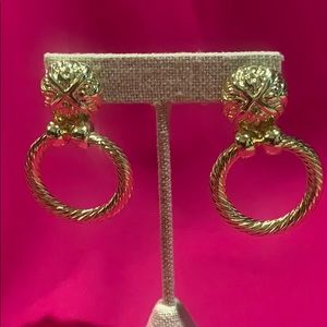 Clip on rope hoop earring